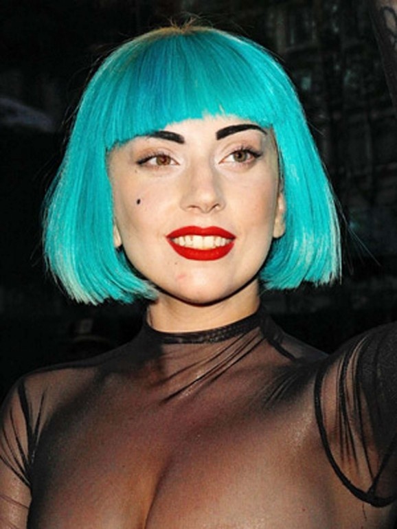 Lady Gaga Wavy Yellow Bob Dark Roots Hairstyle  Steal Her Style