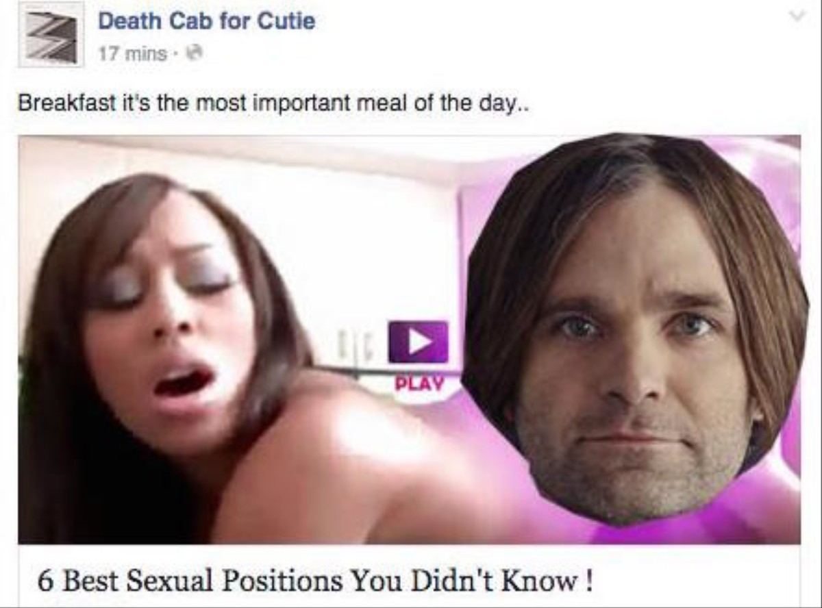 O alguien le hackeó el Facebook a Death Cab For Cutie, o les encanta comer  culo