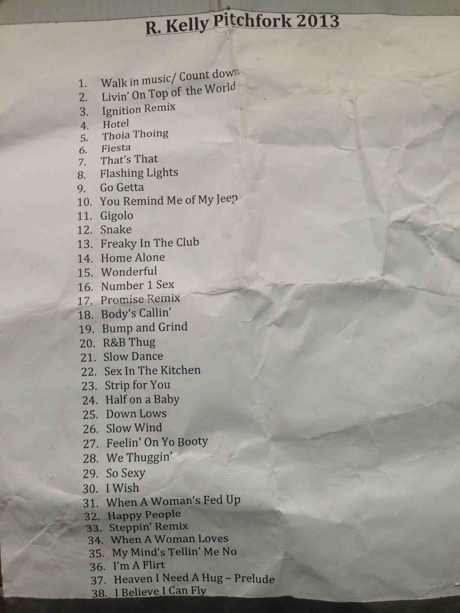 See And Listen To R. Kelly's 38Song 2013 Pitchfork Music Festival Setlist