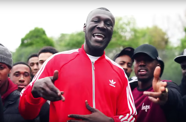 stormzy red tracksuit