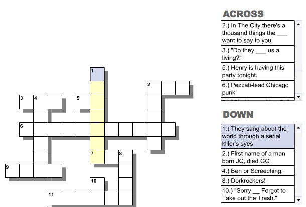 test your hardcore know how with our punk rock crossword puzzle