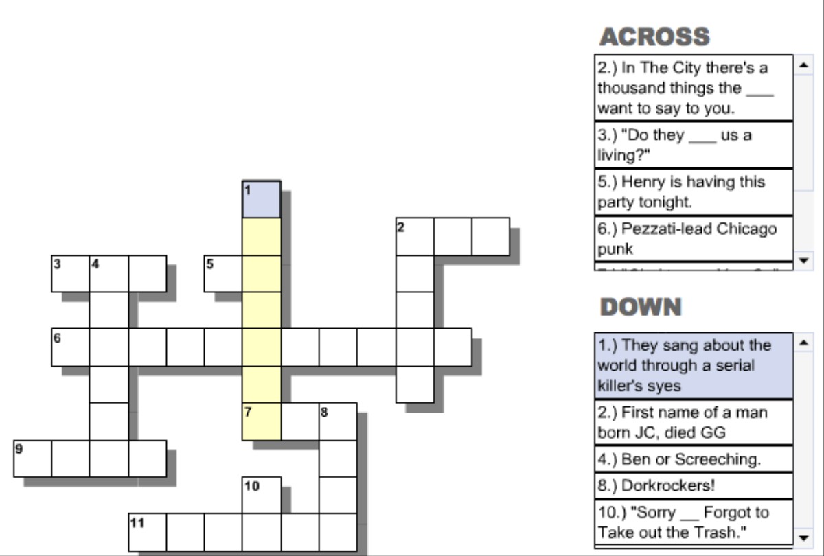 punk crossword clue