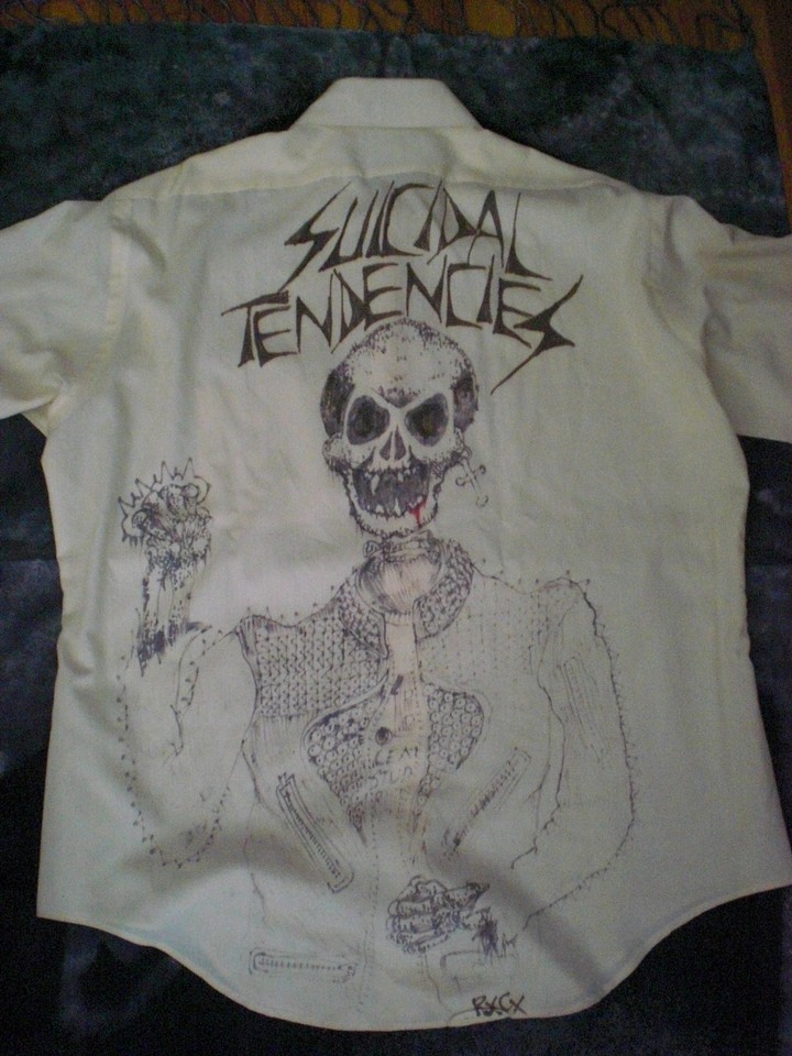 suicidal tendencies button up shirt