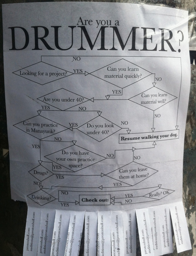 Drummer Wanted Must Be the Exact Person I'm Imagining in My Head Noisey