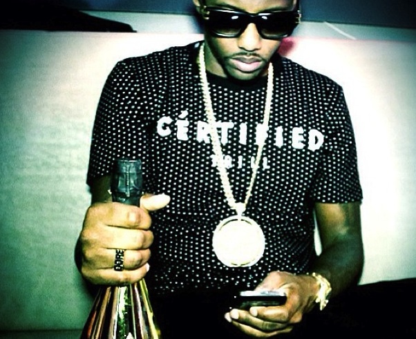 Fabolous in Louis Vuitton Millionaire Jacket and Kanye West Don Sneakers