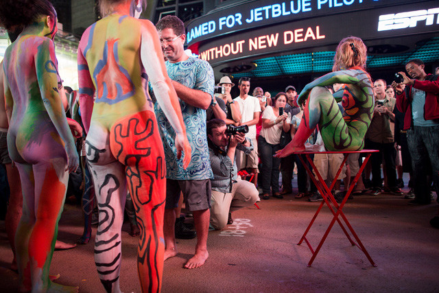 Nudist Naturist Body Painting - Waiting for the Panties to Drop in Times Square - VICE