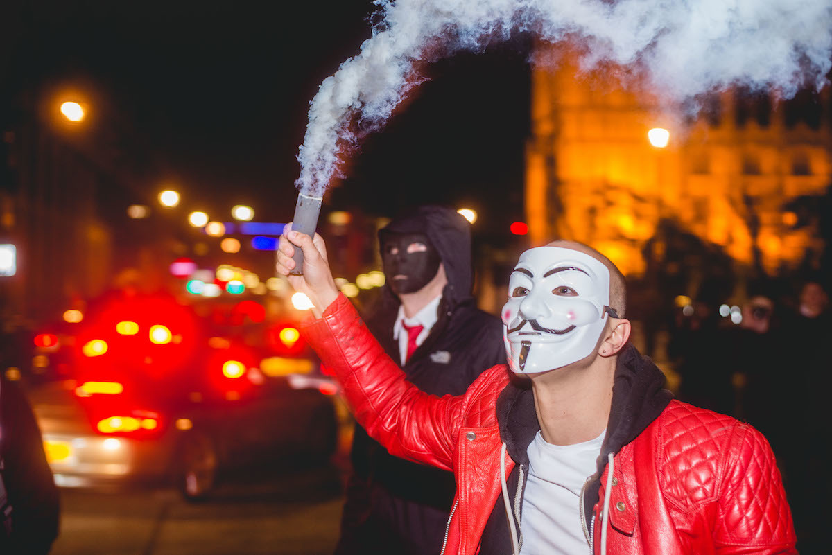 Dodging Fireworks And Flares At London's Million Mask March - VICE